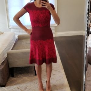 karen millen red velvet dress